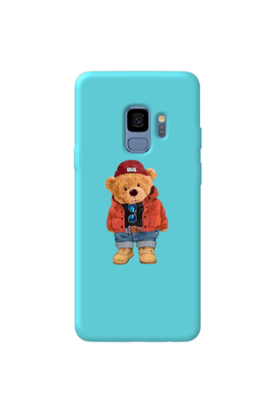 Other Samsung S9 Plus Bear in a hat Turquoise Colored Silicone TPU Θήκη