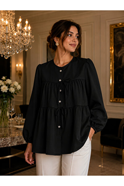 sarıdağ Balloon Sleeve Detailed Hijab Shirt