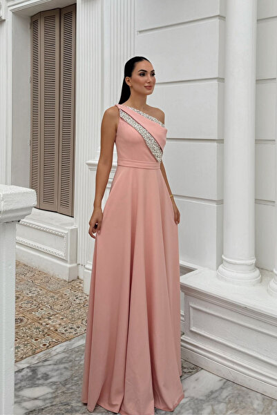 Sindimoda Tilbe Tek Kol Taşlı Abiye 310