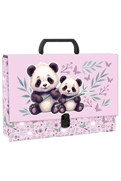 Derform Mapa/servieta cu maner Panda 11, groasa, cu inchidere, multicolor, 33...