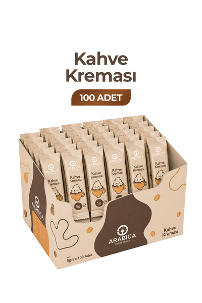 ARABICA COFFEE HOUSE Kahve Kreması Stick 5 gr x 100 Adet | Kahvenize Yumuşak ...