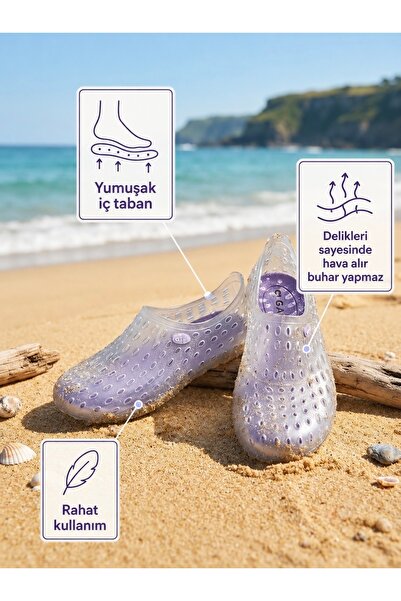 OZZO AYAKKABI Şeffaf hava alan yumuşak iç tabanlı deniz ayakkabısı