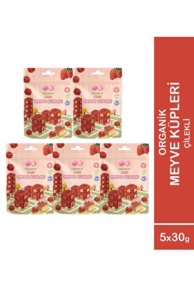 OG natural 5'li Organik Çilekli Meyve Küpleri (5 x 30 Gr)