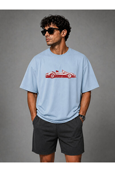 FECCY Premium Red Car Unisex Men's T-Shirt Cotton Oversize T-Shirt