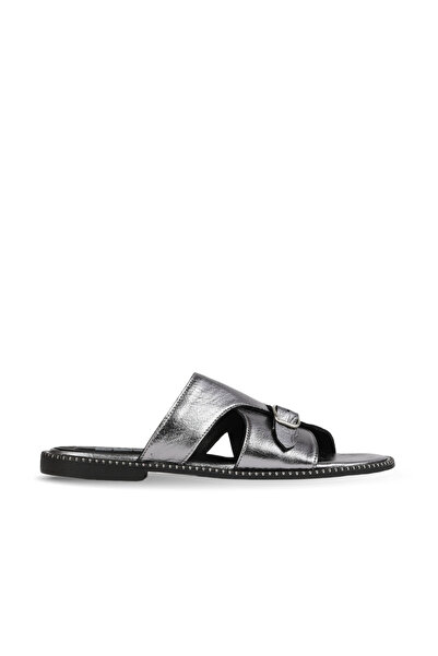 BUENO Lead Shiny Leather Women's Flat Slippers