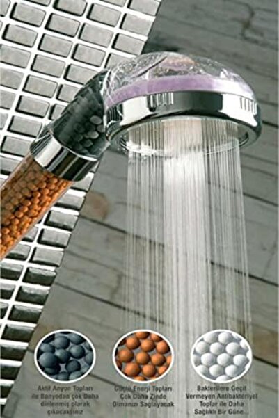 Yıldızan Water Saving and Purified Natural Stone 2-Function Shower Head 1410 ...