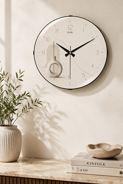 Muyika Design Wabi Sabi Duvar Saati 36 cm Bombe Camlı MUYİKA Japandi Tasarım ...