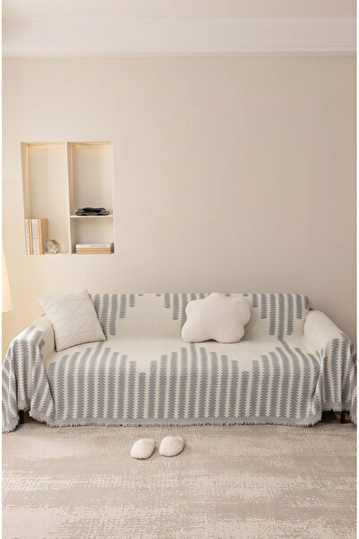 rellhome Modern Desenli Kaymaz Pamuklu Koltuk Örtüsü & Koltuk Şalı & Çok Amaç...