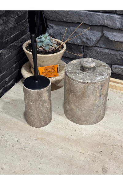 Polen Stone - Silver Travertine Two-Piece Bathroom Set