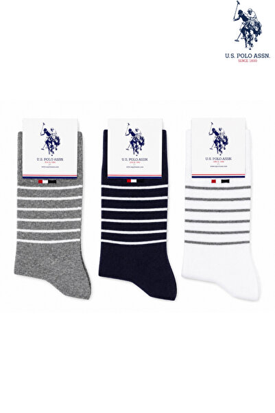 U.S. Polo Assn. 3-Piece Men's Daily Cotton Socks Striped Classic Socks