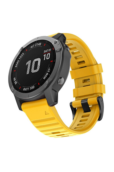 CaseOnn Garmin Forerunner 965 Kordon QuickFit Premium Spor Kayış Sarı