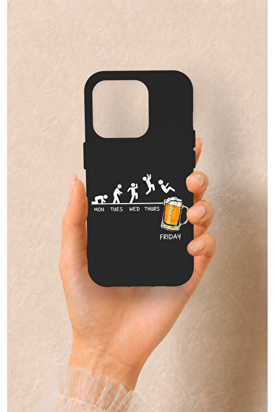 Vip Case iPhone 15 Pro Uyumlu Fun Day Friday Desenli Silikon Kılıf