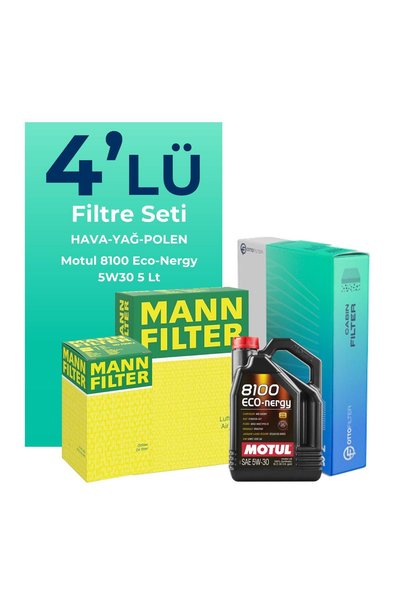Mann-Filter Opel Astra J 1.6 Filtre Bakım Seti Motul Motor Yağlı (2010-2015) 4 Lü