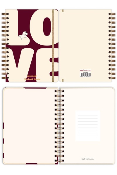 Matt Notebook 2026-2027 A5 Akademik Ajanda Spiralli 15x21 cm - 17 Aylık