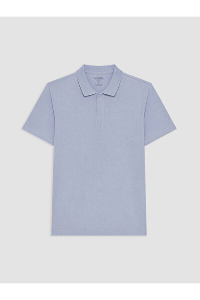 LC Waikiki Peak New Season Blue Polo Collar Soft Touch 100% Cotton Men's T-Shirt