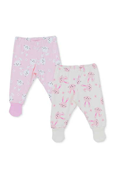 ebebek Hello Baby HelloBaby Kız Bebek 2li Pantolon Tavşan Baskılı Çoraplı