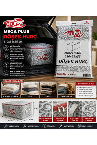 DZ mega plus döşek hurç 110*55*55 cm büyük boy yorgan battaniye saklama hurcu