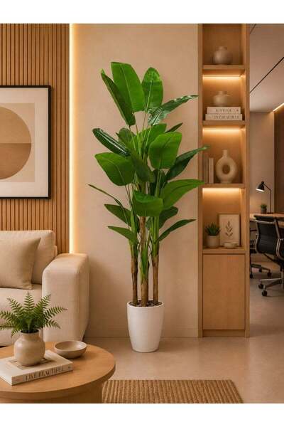 BYT ALRWASM FOR TRADE Luxury Artificial Tropical Plant with White Pot – 180 c...