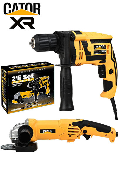 CATOR 2'li Set 13mm Elektrikli Matkap ve 125 mm Taşlama Makinesi