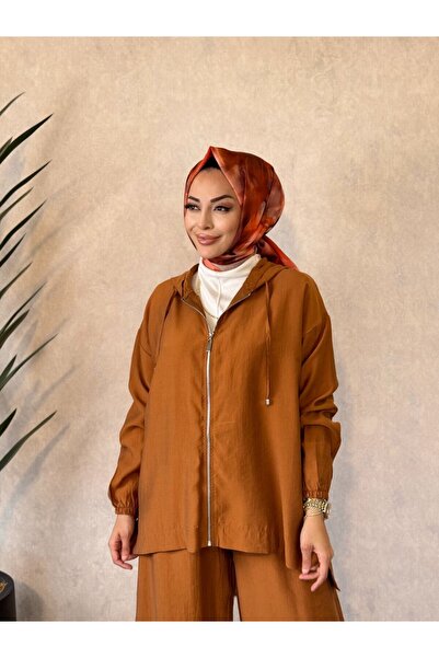 ALANURMODA 2872 طقم بنطلون واسع الساق بسحّاب