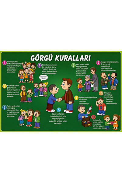 lagun reklam dijital baskı merkezi Görgü Kuralları Eğitim Afişi 100 x 70 cm |...