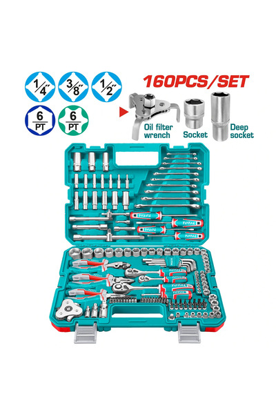 TOTAL Plastic Nut and Bolt Assortment Kit 1/2"&1/4"&3/8" 160Pcs/Set