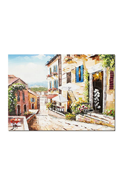 artnova Χειροποίητη ζωγραφιά μεσογειακού αστικού τοπίου, Τίνα, 70x50 εκ., λάδ...