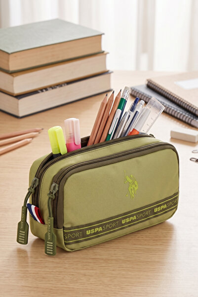 U.S. Polo Assn. PLKLK 24193-24197-24241-24243 حقيبة أقلام مدرسية بفتحتين لحمل...