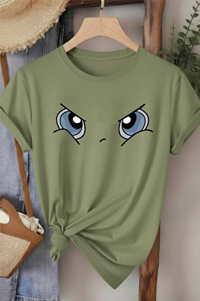 l'eivor Anime Eye Print Women's Cotton T-Shirt