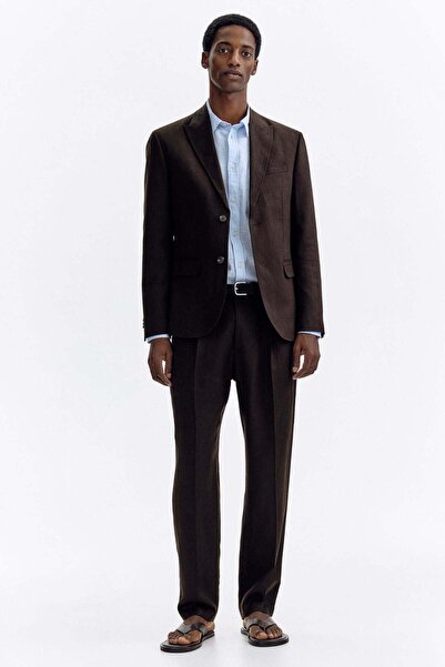 H&M Regular Fit Tailored linen-blend trousers