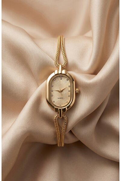 KLISHE Butik Women's Steel Watch Gold Color Old Money Vintage Oval Case Luxur...