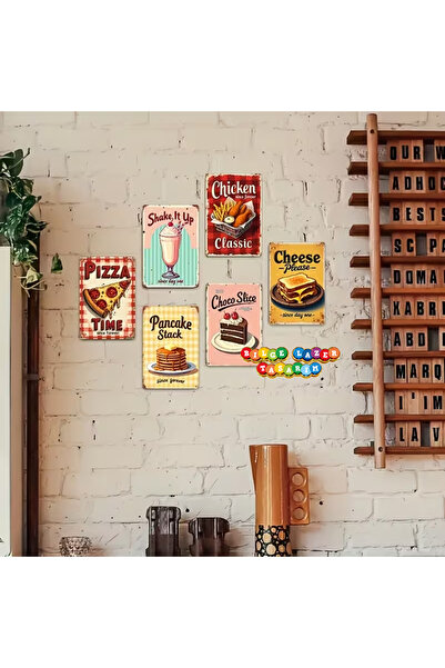 Bilge Lazer CAFE - KAHVE -KİTCHEN - MUTFAK TEMALI ahşap tablo seti 6 adet 15 ...