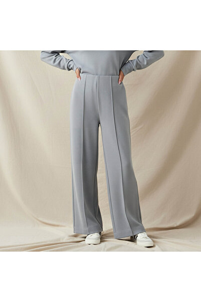 FAV Regular Fit Flexi Waist Soft Touch Wide Leg Pants with Pintuck Detail