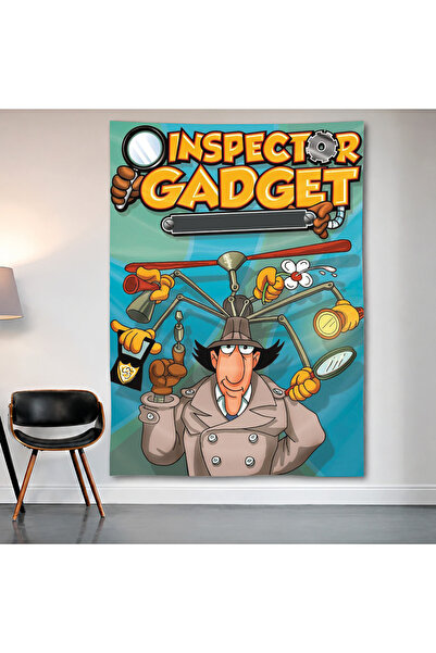 Geek Cultcha سجادة حائط من Inspector Gadget، ملصق من قماش الساتان عالي الجودة
