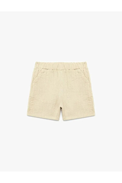 Koton Cotton Muslin Shorts with Elastic Waist