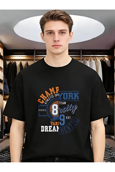 135 New York Champ Casual Men Tees Funny Unique Round Neck Short Sleeve Suita...