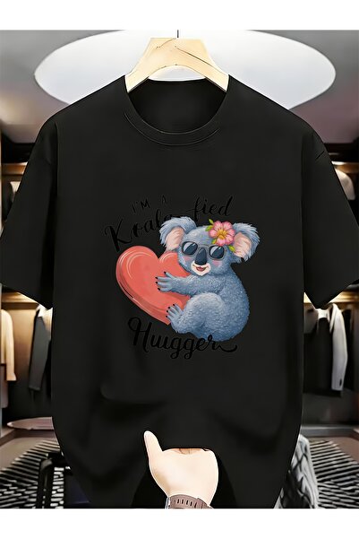 En22 تي شيرت رجالي مريح بتصميم "I'm a Koalafied Hugger" مع رسومات كوالا لطيفة...