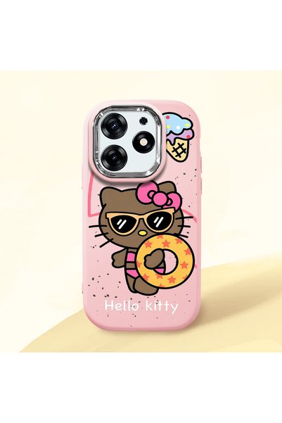 Hontinga Tecno Spark 10 Pro Compatible Case Camera Protector Pink Silicone Co...