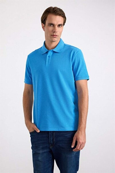 SÜVARİ Mavi Regular Polo Yaka Tişört