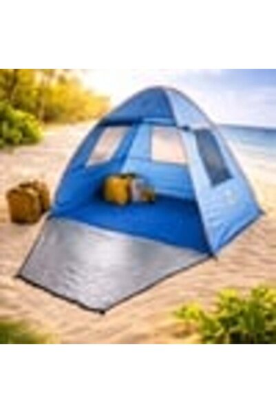 SIGMA TOY Cort de plajă albastru, tip pop-up, cu ferestre, 200 x 120 x 130 cm