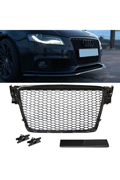 OEM Μάσκα για Audi A4 B8 08-11 Εμφάνιση RS4 Κυψελωτή Γυαλιστερό Μαύρο 1 Τεμάχ...