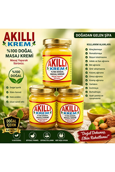 DIGERUI Lokman Hikmet AKILLI KREM 3ADET %100 DOĞAL MASAĴ KREMİ