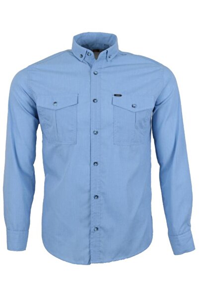 Modarar Men's Sports Shirt with Double Pockets Slim Fit Rar01416