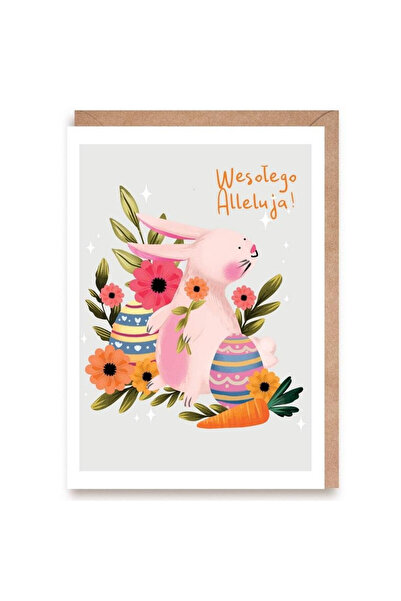 Cardie Felicitare Paste cu iepure, eko plic, satin 10.5x14.8cm multicolor