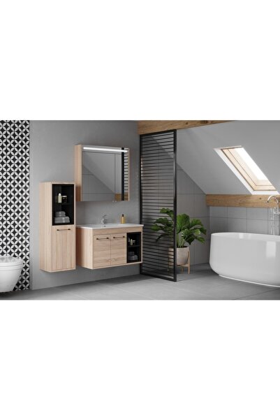 DENKO Latte 85 cm Sonomo Banyo Dolabı