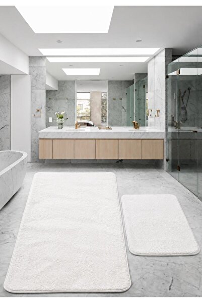 EKN BEĞENDİ HOME Büyük Ebat 2'li Banyo Paspası Kaymaz Klozet Takımı 80X150-50X80