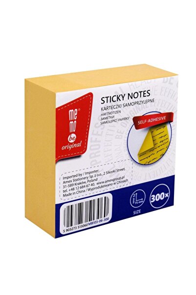 Memobe Bloc notite adezive / sticky notes MemoBe, 75x75 mm, autoadeziv, galbe...