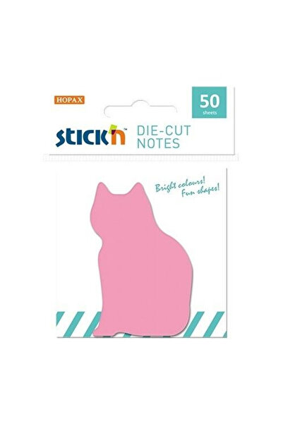 Stickn Notițe autoadezive Pisica 70x70 mm, 50 de coli roz