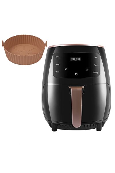 YBOSHOP Friteuza cu aer cald 4.5L, 1400W, 8 programe presetate, Touch, neagra