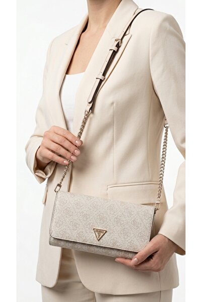 Guess Anadela Women's Crossbody Bag with Chain Strap, Flap Cover, Logo Patter...